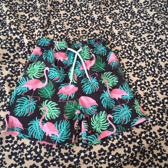 Flamingo Print Swim Shorts - Picture 1 of 5